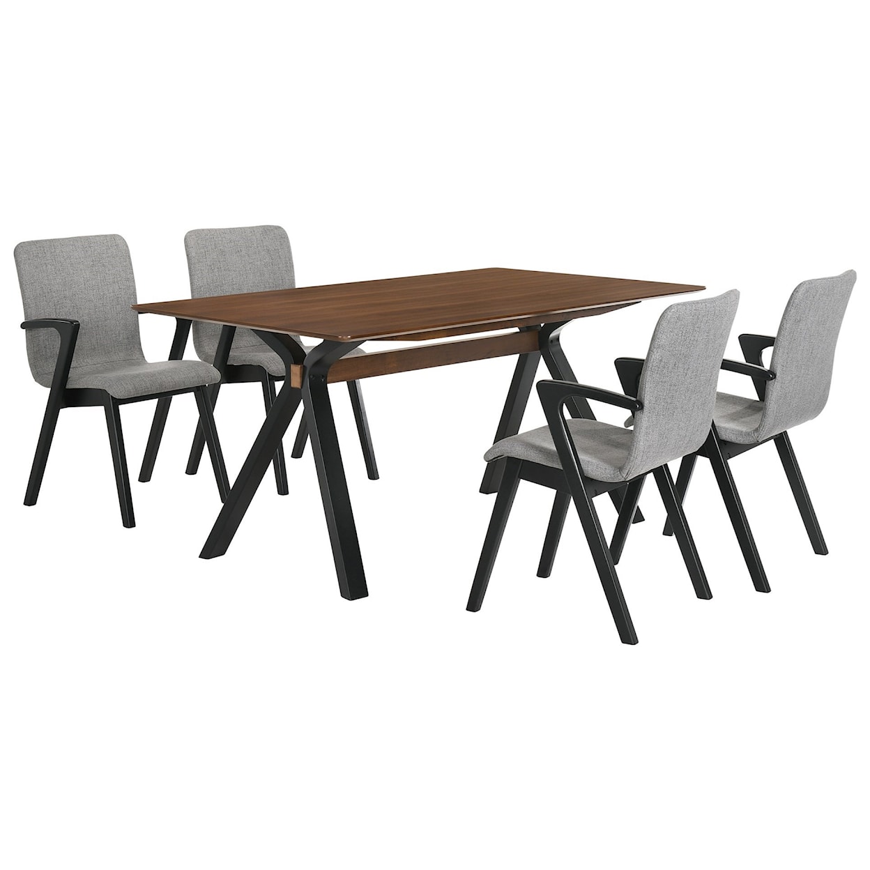 Armen Living Laredo 5-Piece Black Dining Set