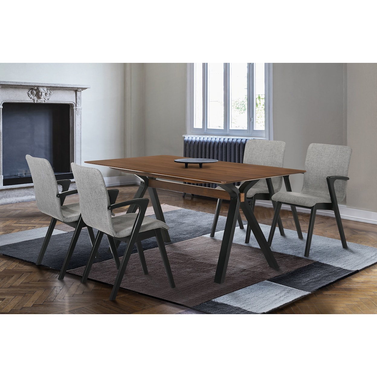 Armen Living Laredo 5-Piece Black Dining Set