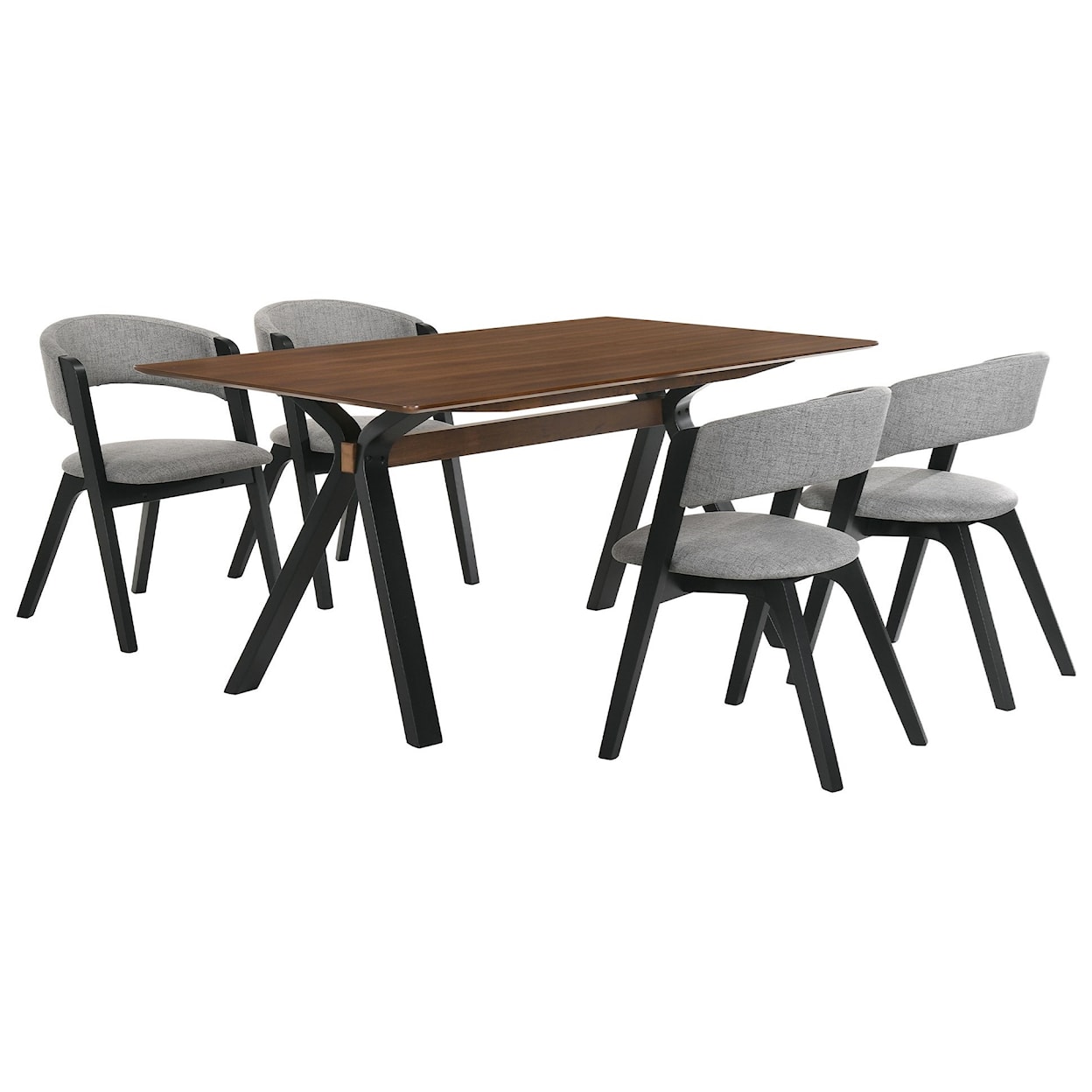 Armen Living Laredo 5-Piece Black Dining Set