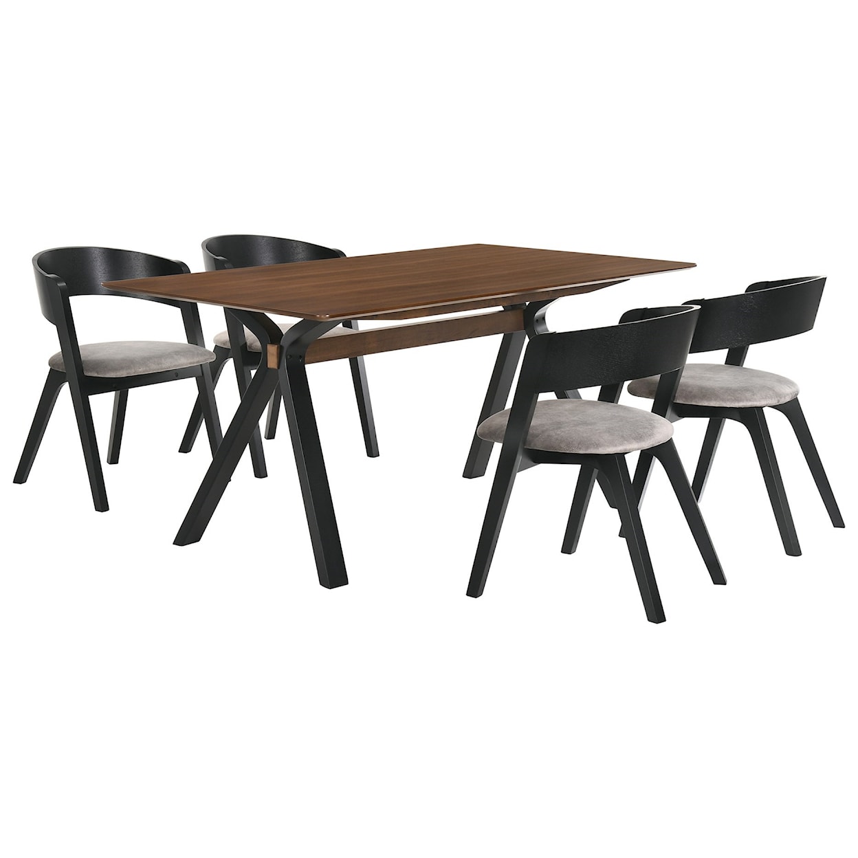 Armen Living Laredo 5-Piece Black Dining Set