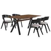 5-Piece Black Dining Set