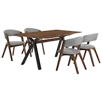 5-Piece Walnut Dining Set