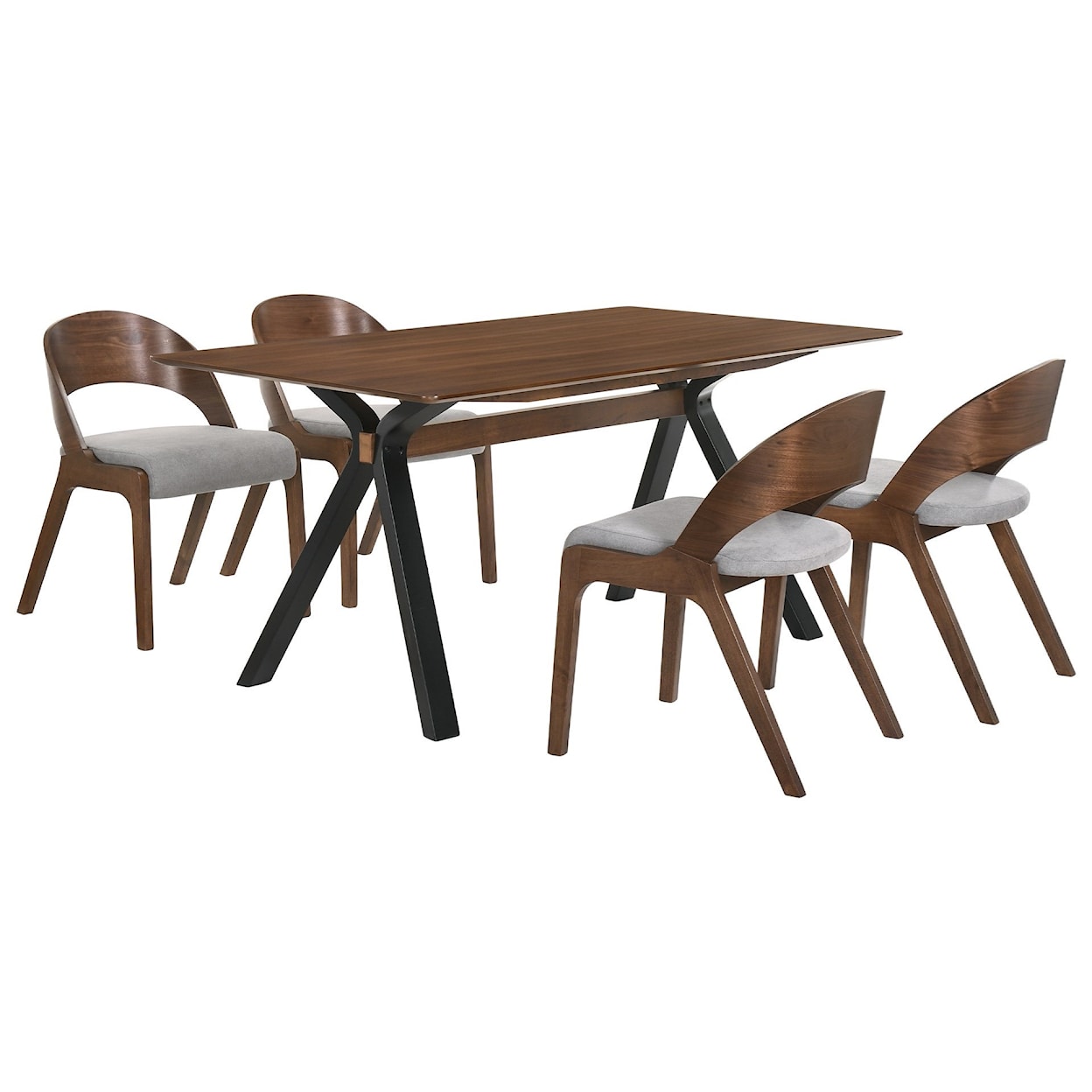 Armen Living Laredo 5-Piece Walnut Dining Set