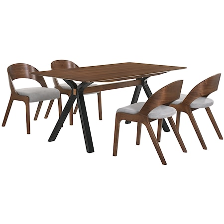 5-Piece Walnut Dining Set