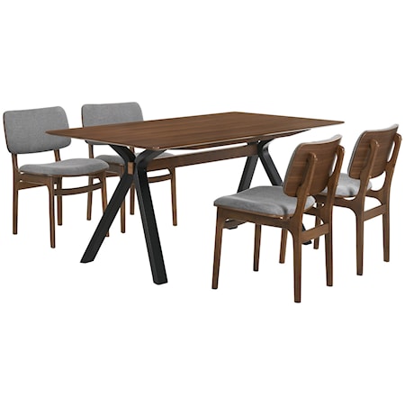 5-Piece Walnut Dining Set