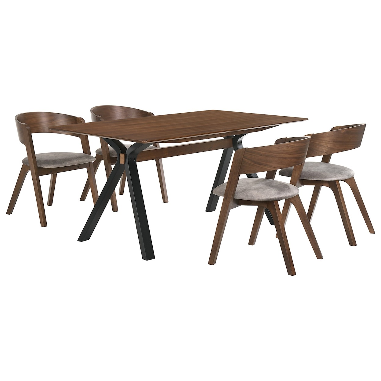 Armen Living Laredo 5-Piece Walnut Dining Set