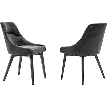 Charcoal Upholstered Dining Chair Set