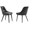 Armen Living Lileth Charcoal Upholstered Dining Chair Set