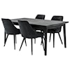 Armen Living Lileth Charcoal Upholstered Dining Chair Set