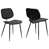 Armen Living Lizzy Charcoal Modern Dining Accent Chairs Set