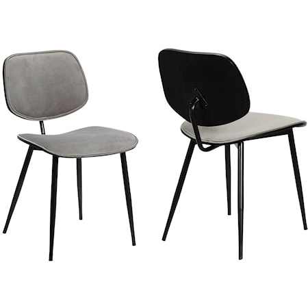 Grey Velvet Modern Dining Accent Chairs Set