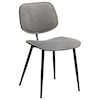 Armen Living Lizzy Grey Velvet Modern Dining Accent Chairs Set