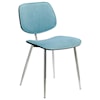 Armen Living Lizzy Blue Velvet Modern Dining Accent Chairs Set