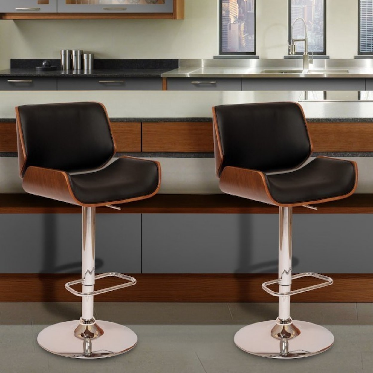 Armen Living London Swivel Barstool