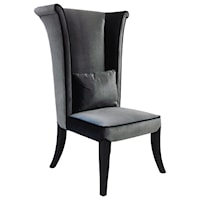 Velvet Wing Back Dining Host Chair