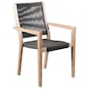 Armen Living Madsen Outdoor Patio Charcoal Rope Arm Chair Set