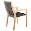 Armen Living Madsen Outdoor Patio Charcoal Rope Arm Chair Set