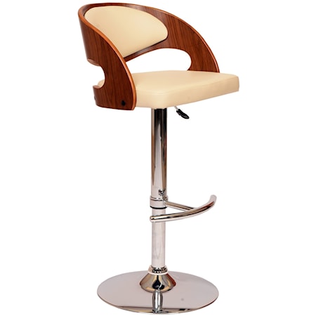 Adjustable Upholstered Swivel Bar Stool