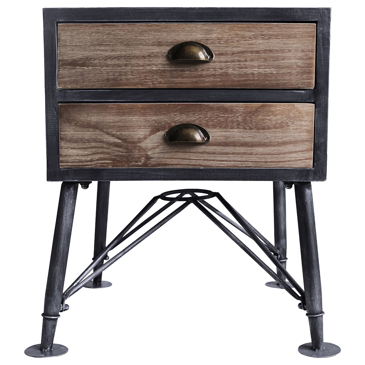 Armen Living Mathis 2-Drawer End Table