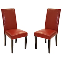  Set of 2 Bonded Leather Dining Side Chairs