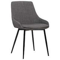 Contemporary Side Chair with Black Powder Coated Metal Legs
