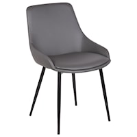 Contemporary Side Chair with Black Powder Coated Metal Legs