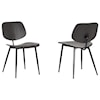 Armen Living Miki Black Wood Dining Accent Chair Set