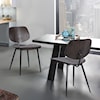 Armen Living Miki Walnut Wood Dining Accent Chair Set