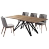 Armen Living Modena Mid-Century Walnut Wood 5-Piece Dining Set