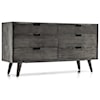 Armen Living Mohave Tundra Grey Acacia 6 Drawer Dresser