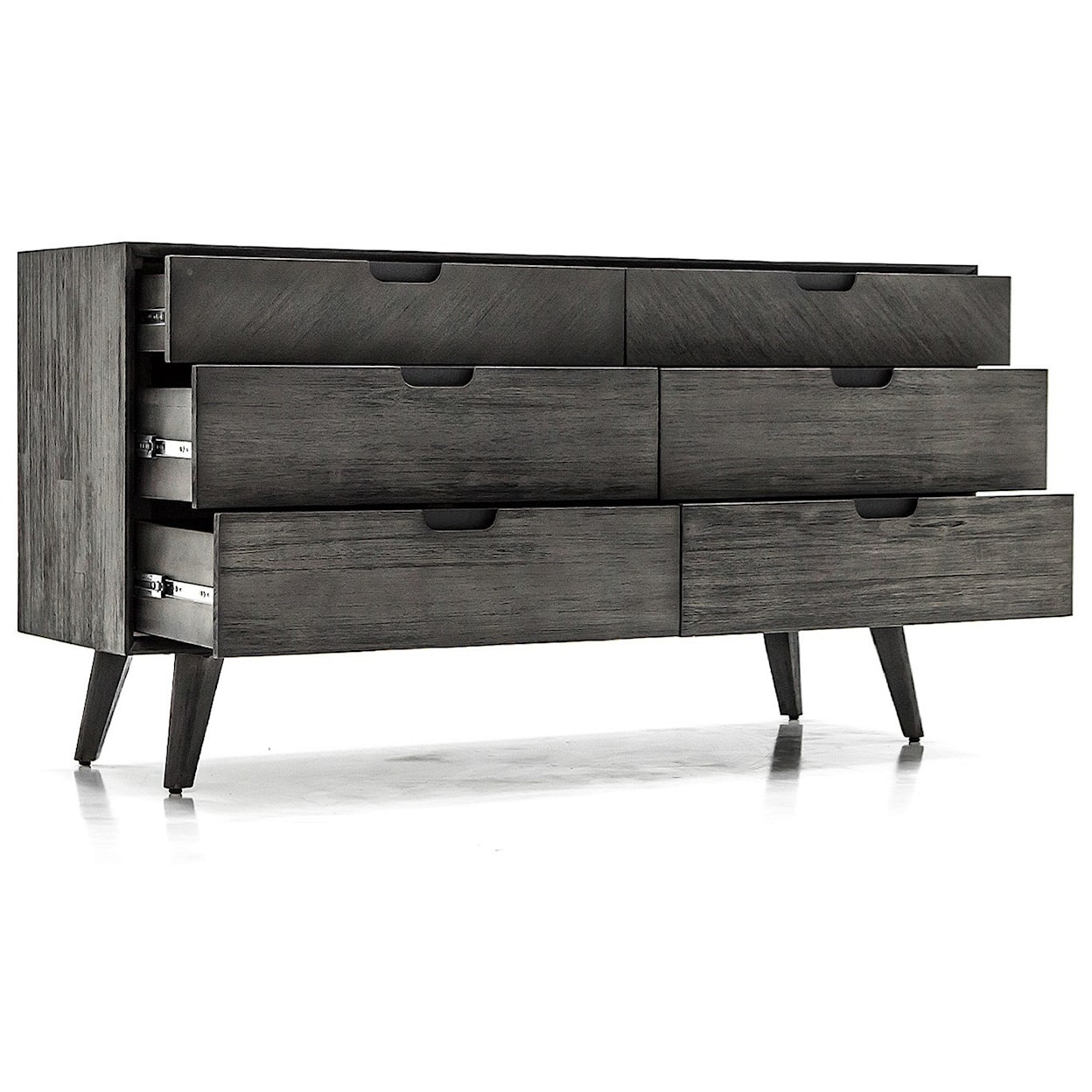 Armen Living Mohave Tundra Grey Acacia 6 Drawer Dresser