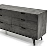 Armen Living Mohave Tundra Grey Acacia 6 Drawer Dresser