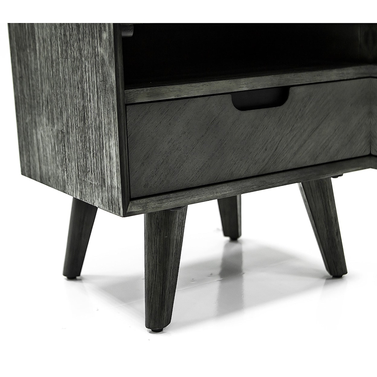 Armen Living Mohave Tundra Grey Acacia Single Drawer Nightstand