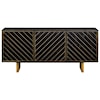 Armen Living Monaco Rectangular Black Wood Sideboard