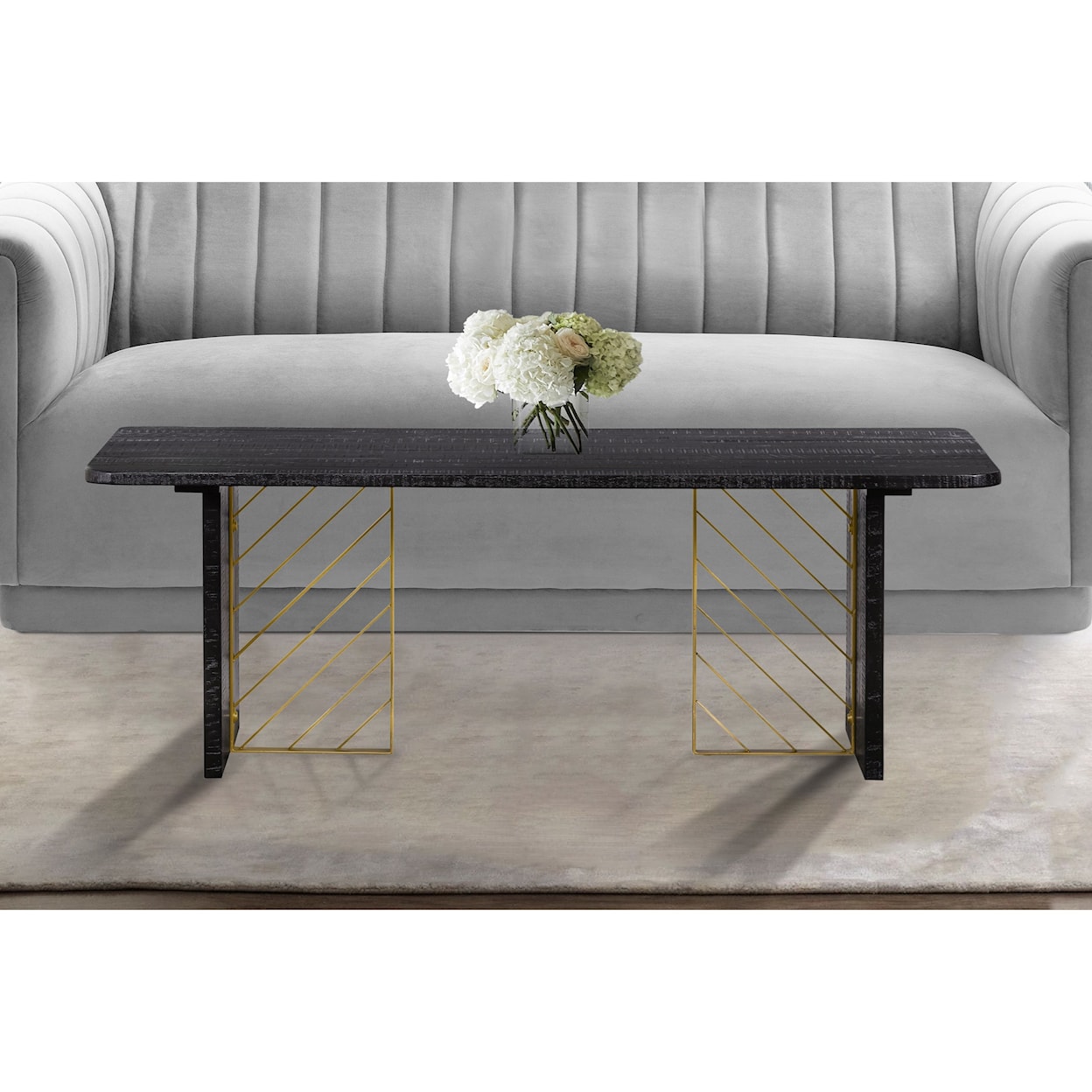 Armen Living Monaco Black Wood Coffee Table