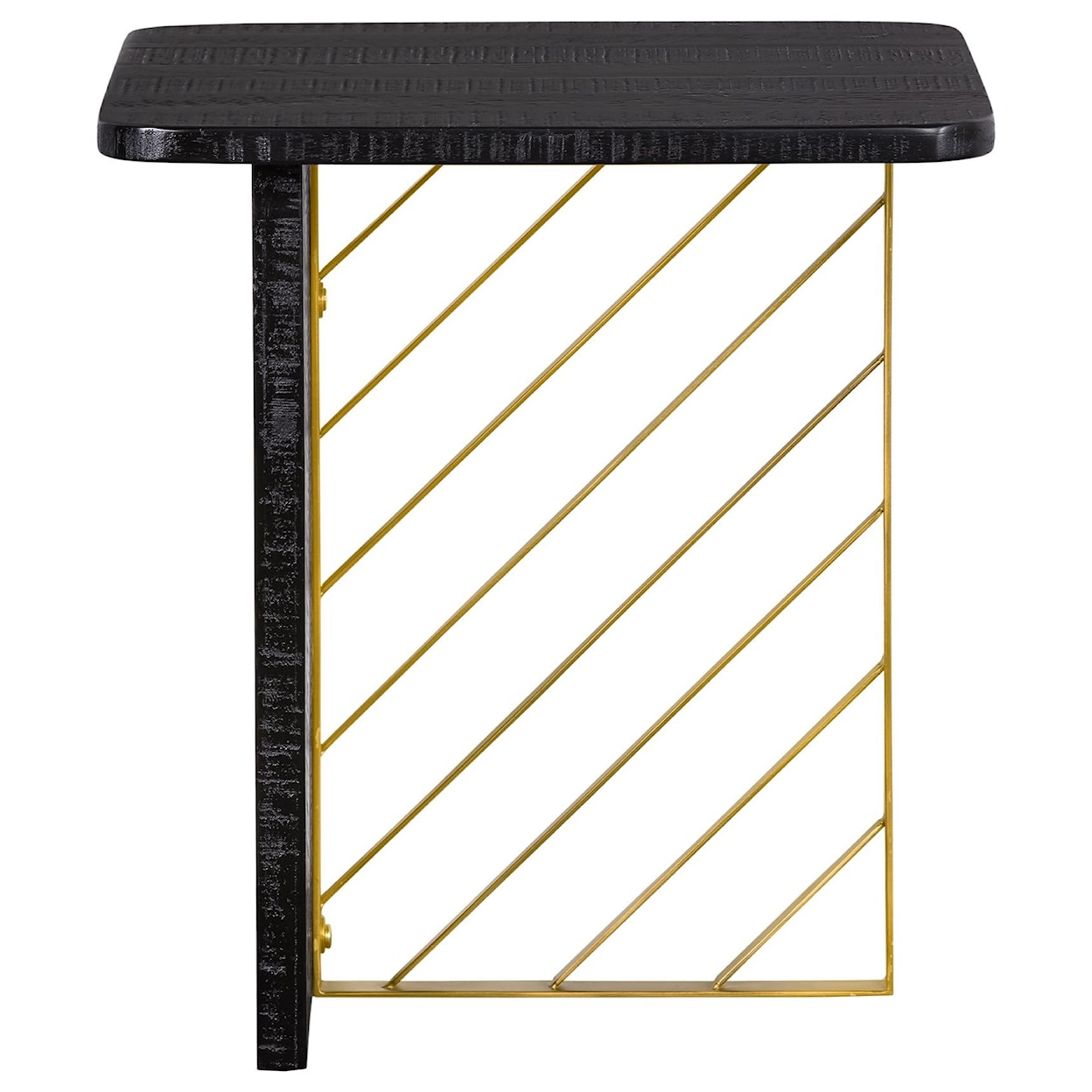 Armen Living Monaco Black Wood Side Table