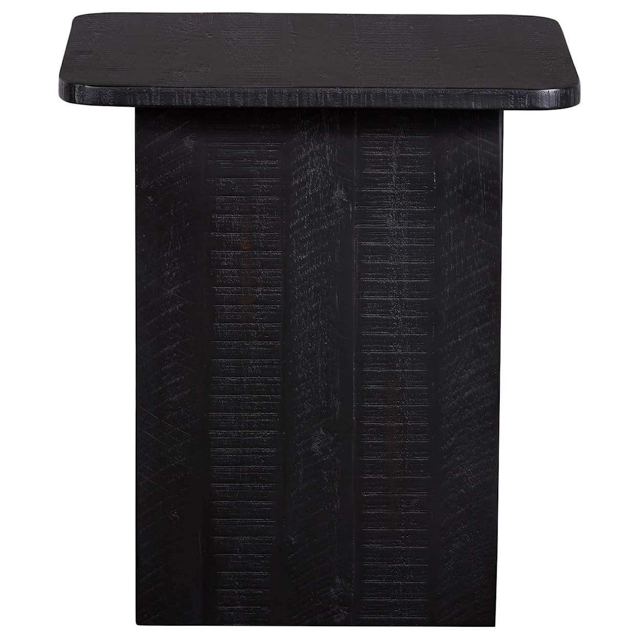 Armen Living Monaco Black Wood Side Table