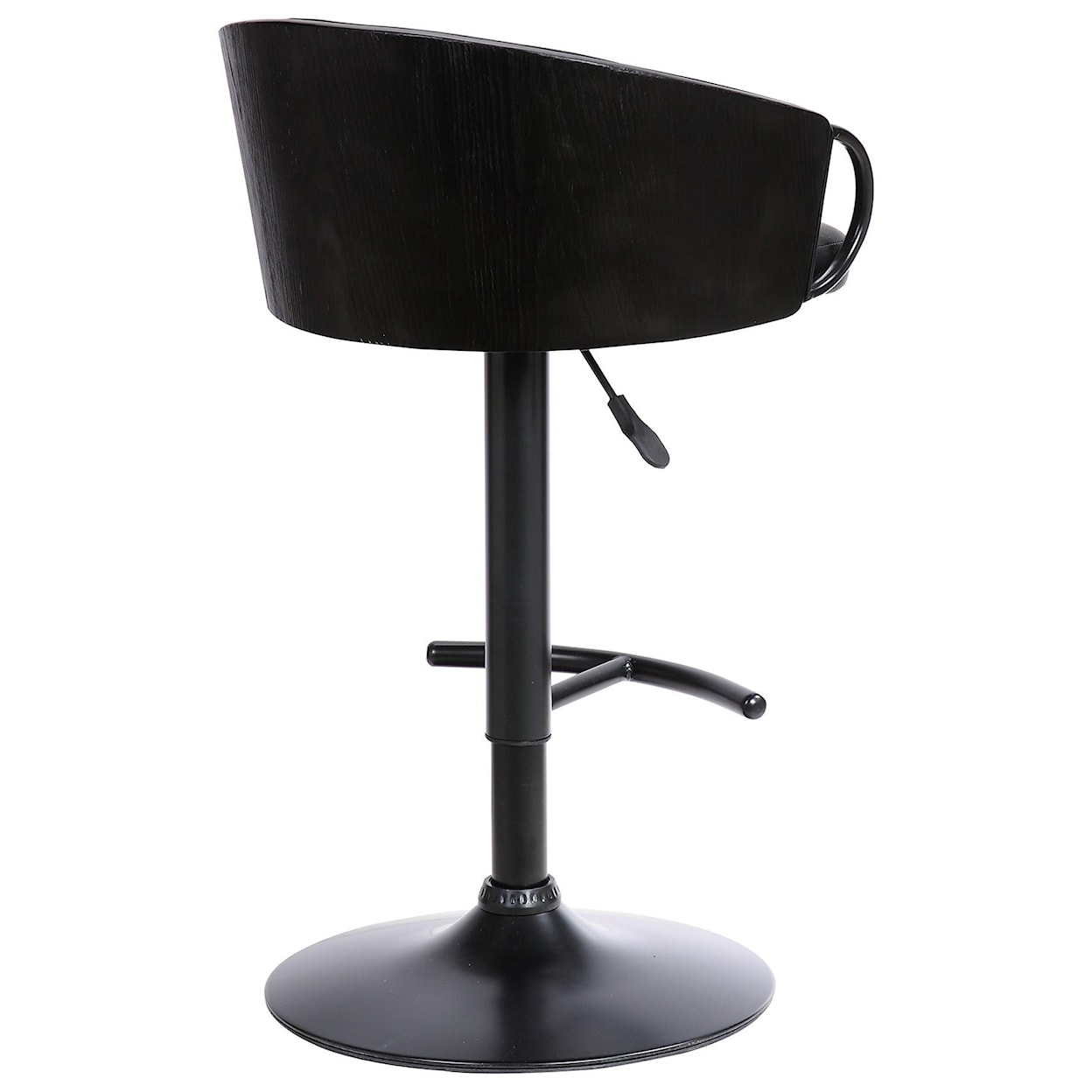 Armen Living Montego Adj. Black Faux Leather Swivel Barstool