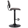 Armen Living Nancy Adjustable Gray Faux Leather Swivel Barstool