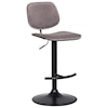 Armen Living Nancy Adjustable Gray Velvet Swivel Barstool