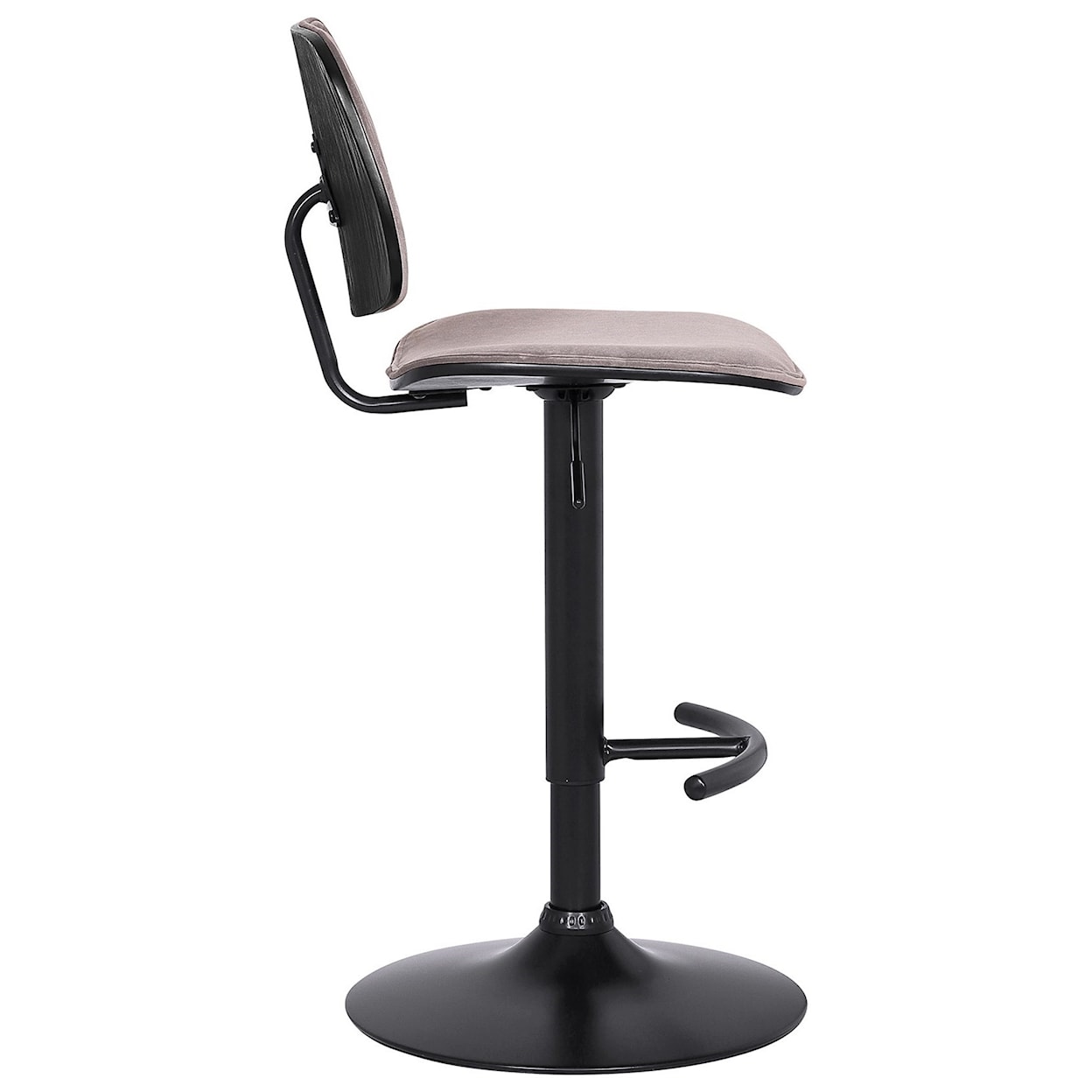 Armen Living Nancy Adjustable Gray Velvet Swivel Barstool