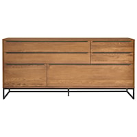 Modern Solid Oak Wood Sideboard with Soft-Close Drawers
