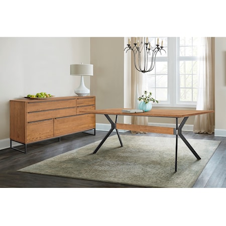 2-Piece Dining Table and Sideboard Set