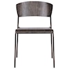 Armen Living Nick Walnut and Metal Open Back Dining Chair Set