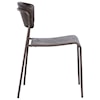 Armen Living Nick Walnut and Metal Open Back Dining Chair Set