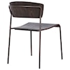 Armen Living Nick Walnut and Metal Open Back Dining Chair Set