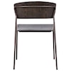 Armen Living Nick Walnut and Metal Open Back Dining Chair Set