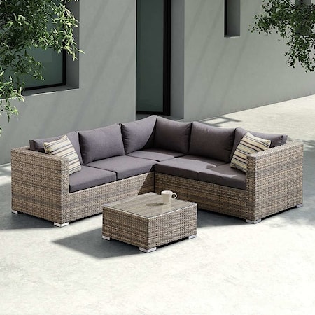 3-Piece Outdoor Rattan Sectional Set