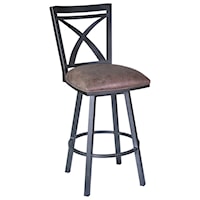 30" Swivel Metal Bar Stool in Mineral finish with Bandero Tobacco Seat