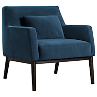 Modern Velvet Accent Chair with Wood Legs